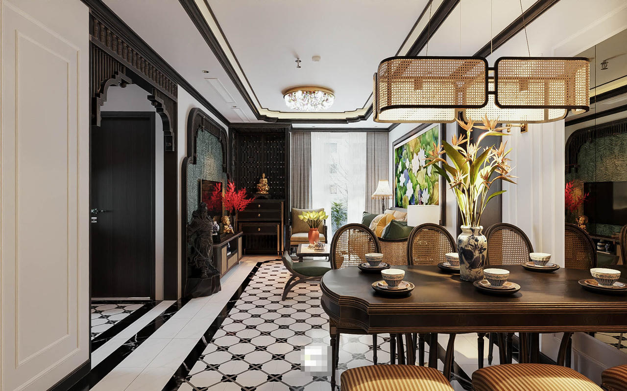 Căn hộ phong cách Đông Dương – vẻ đẹp truyền thống có tính ứng dụng cao