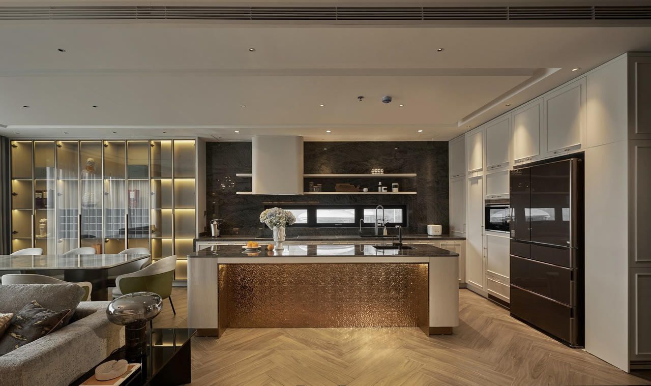 Căn hộ bao trọn view công viên Thống Nhất, thiết kế hiện đại tone chủ đạo ghi xám pha xanh Olive cực huyền bí