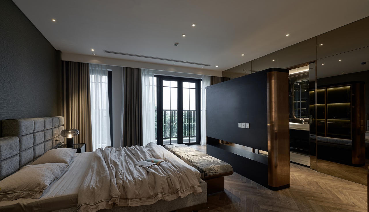 Căn hộ bao trọn view công viên Thống Nhất, thiết kế hiện đại tone chủ đạo ghi xám pha xanh Olive cực huyền bí