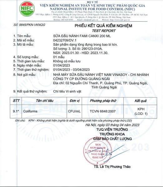 'Lô sữa Fami phát hiện vi khuẩn Coliform tại Nhật Bản do nhiễm khi vận chuyển và lưu thông'