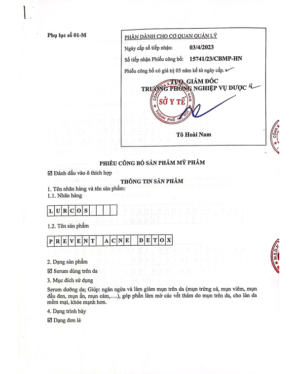 Mỹ phẩm Lurcinn - Lurcos không chứa chất cấm, an toàn với mọi loại da 