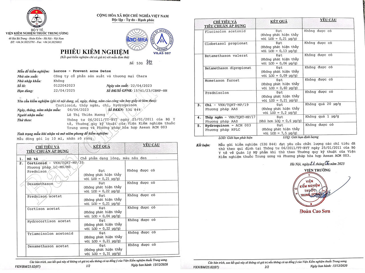 Mỹ phẩm Lurcinn - Lurcos không chứa chất cấm, an toàn với mọi loại da 