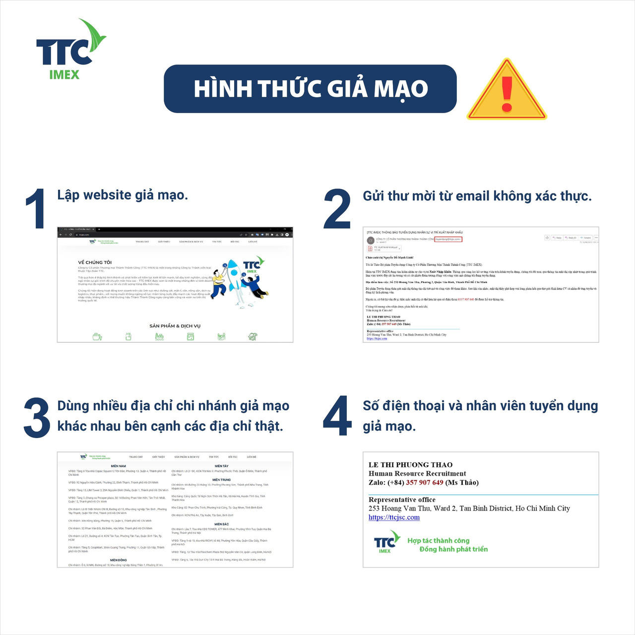 Cảnh báo mạo danh thông tin tuyển dụng tại Công ty CP Thương mại Thành Thành Công