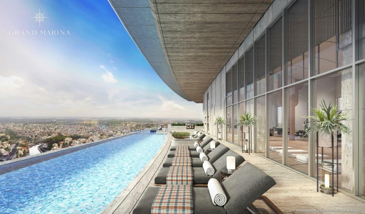 Grand Marina, Saigon cất nóc tòa SEA bao gồm khu căn hộ hàng hiệu Marriott và JW Marriott