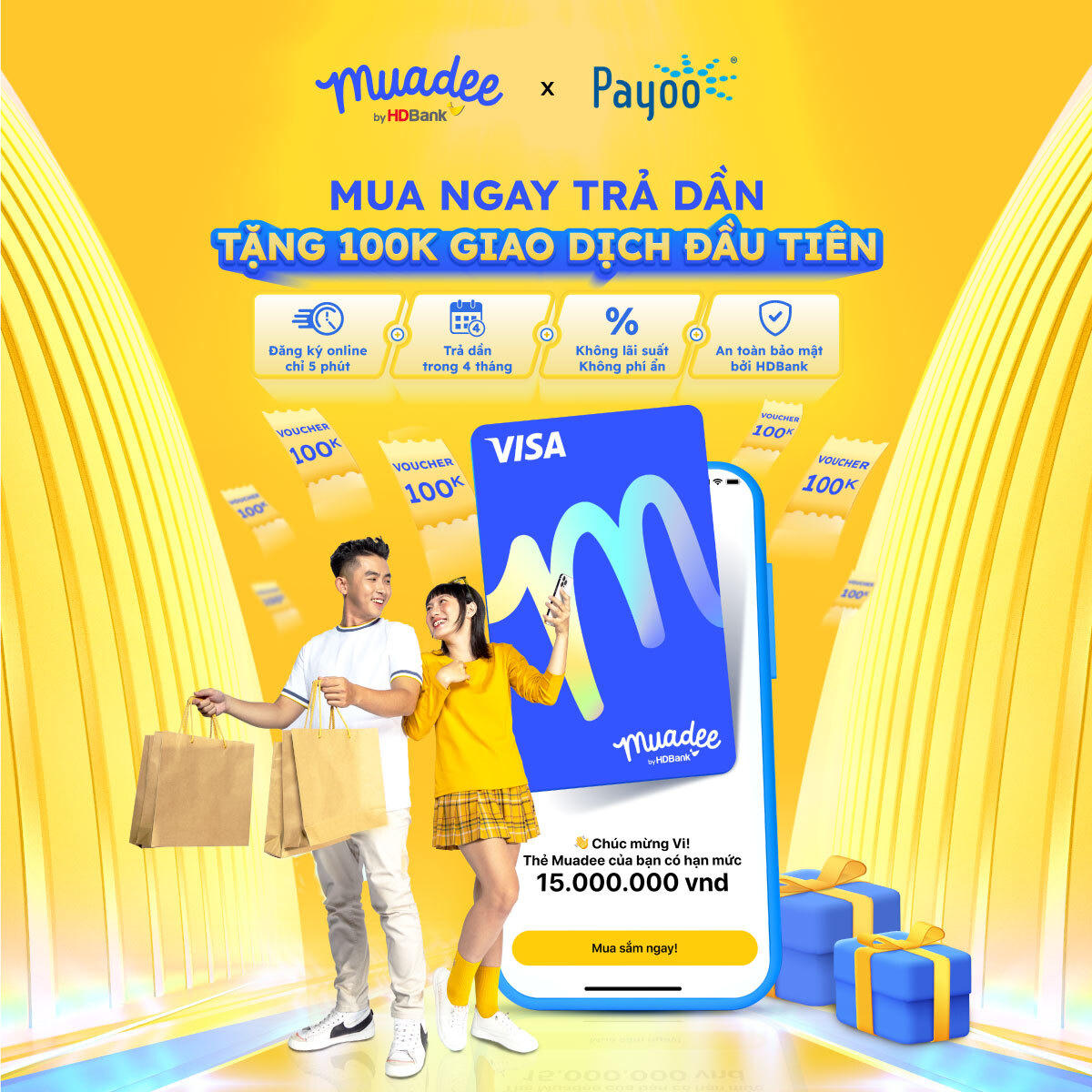 “Mua trước, trả sau” tại 25.000 thương hiệu nổi tiếng cùng Muadee by HDBank và Payoo