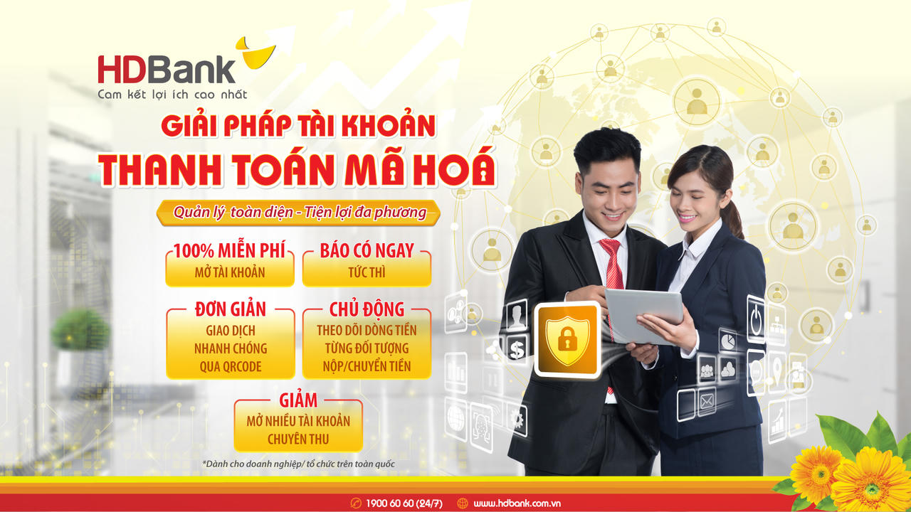HDBank triển khai giải pháp tài khoản thanh toán mã hoá siêu tiện lợi cho doanh nghiệp 