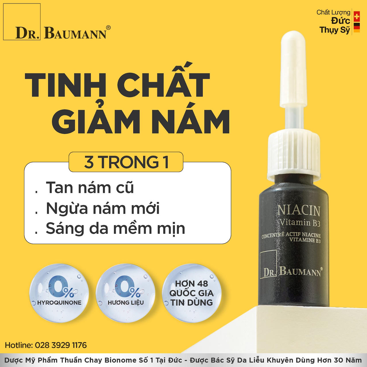 Review tinh chất sáng da mờ nám Dr. Baumann NIACIN Vitamin B3