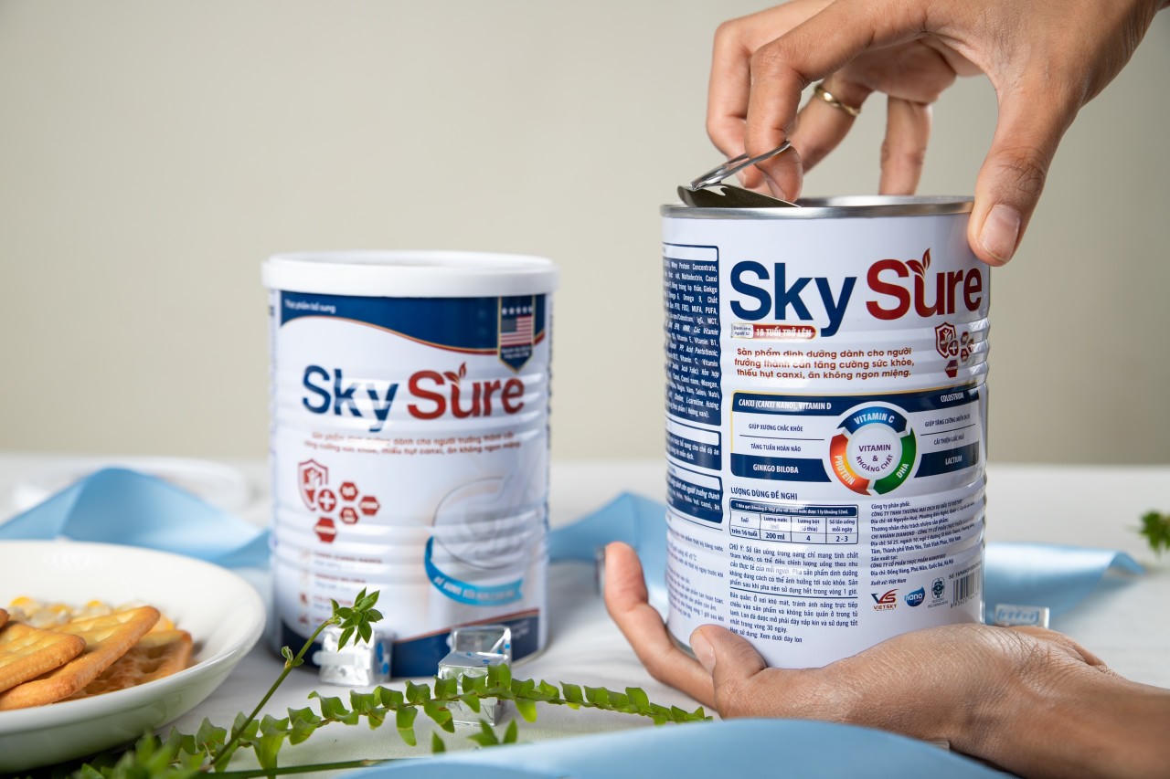 SkySure: Thực phẩm bổ sung cải thiện tiêu hóa, chống loãng xương cho người lớn tuổi