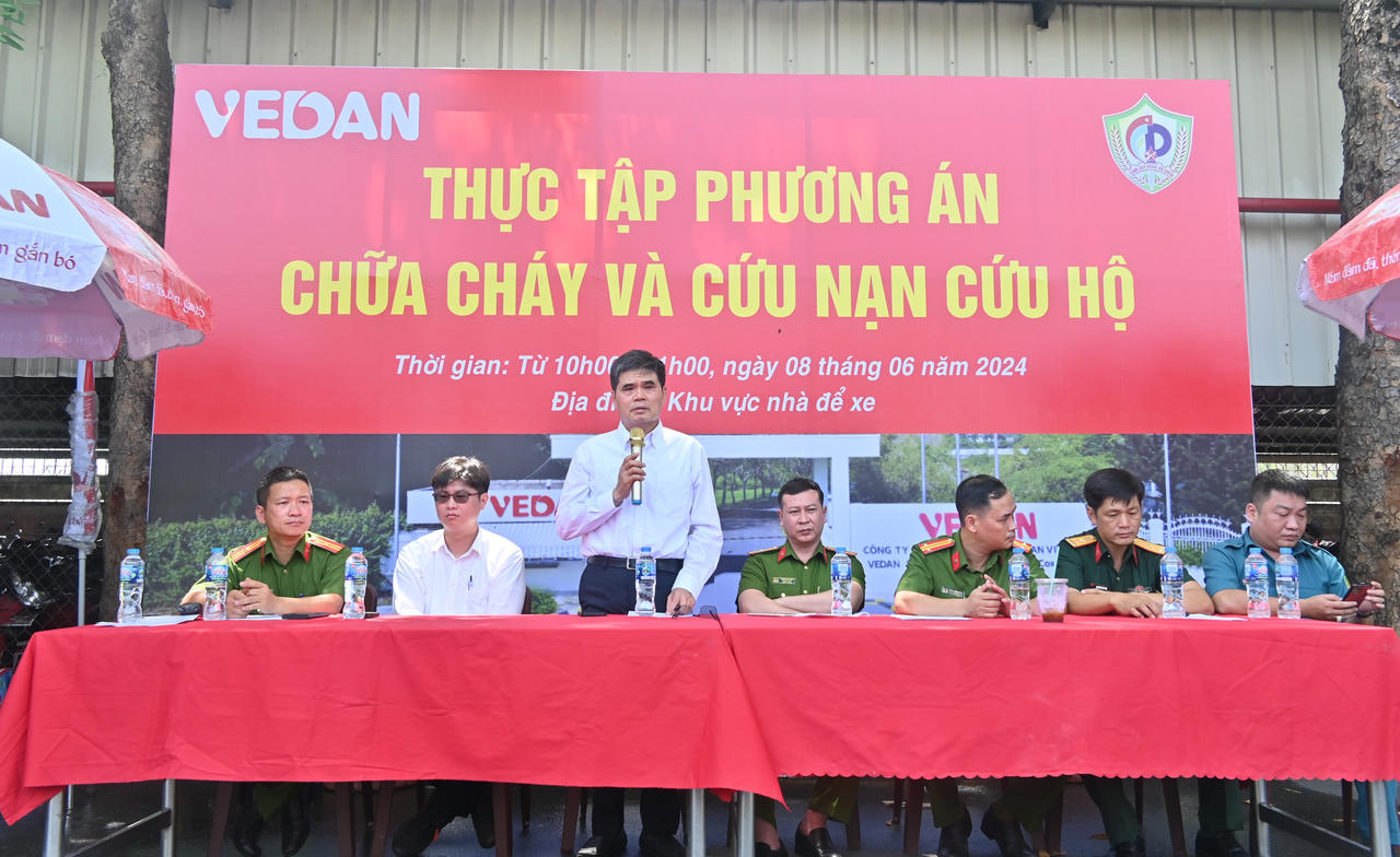 Vedan Việt Nam tổ chức thực tập phương án 'Phòng cháy chữa cháy và cứu nạn cứu hộ' năm 2024