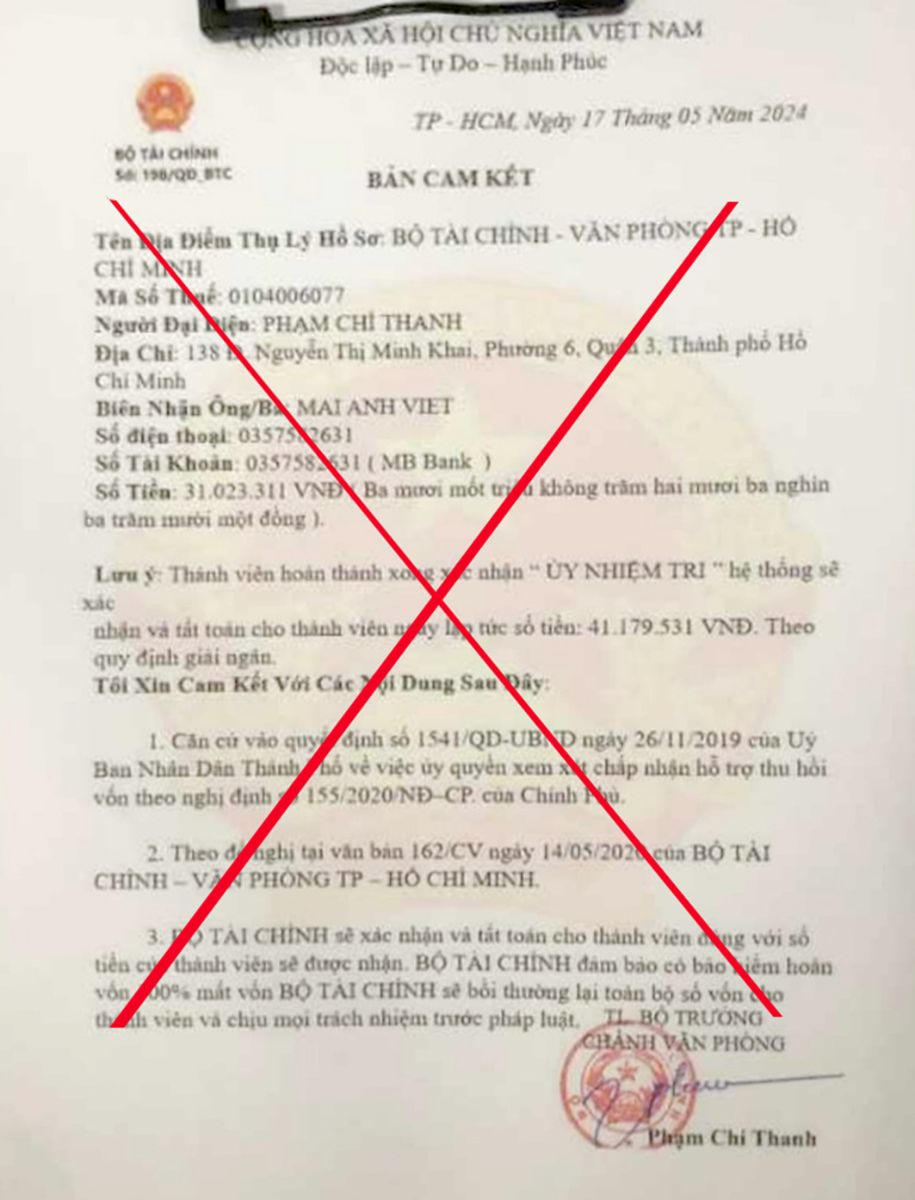 Bộ Tài chính bị giả mạo văn bản, con dấu và chữ ký của lãnh đạo