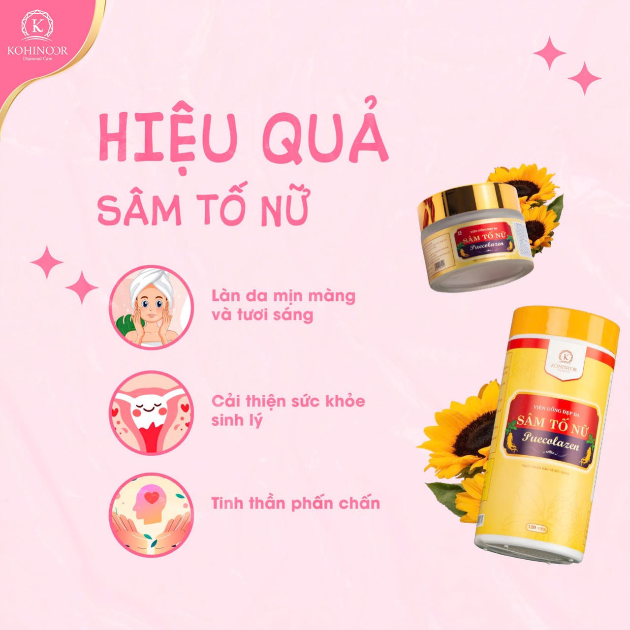 Sâm Tố Nữ Puecolazen: Bí quyết xóa tan mặc cảm da xấu sau sinh