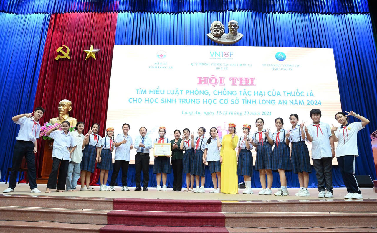 Học sinh tỉnh Long An thi tìm hiểu Luật Phòng, chống tác hại thuốc lá