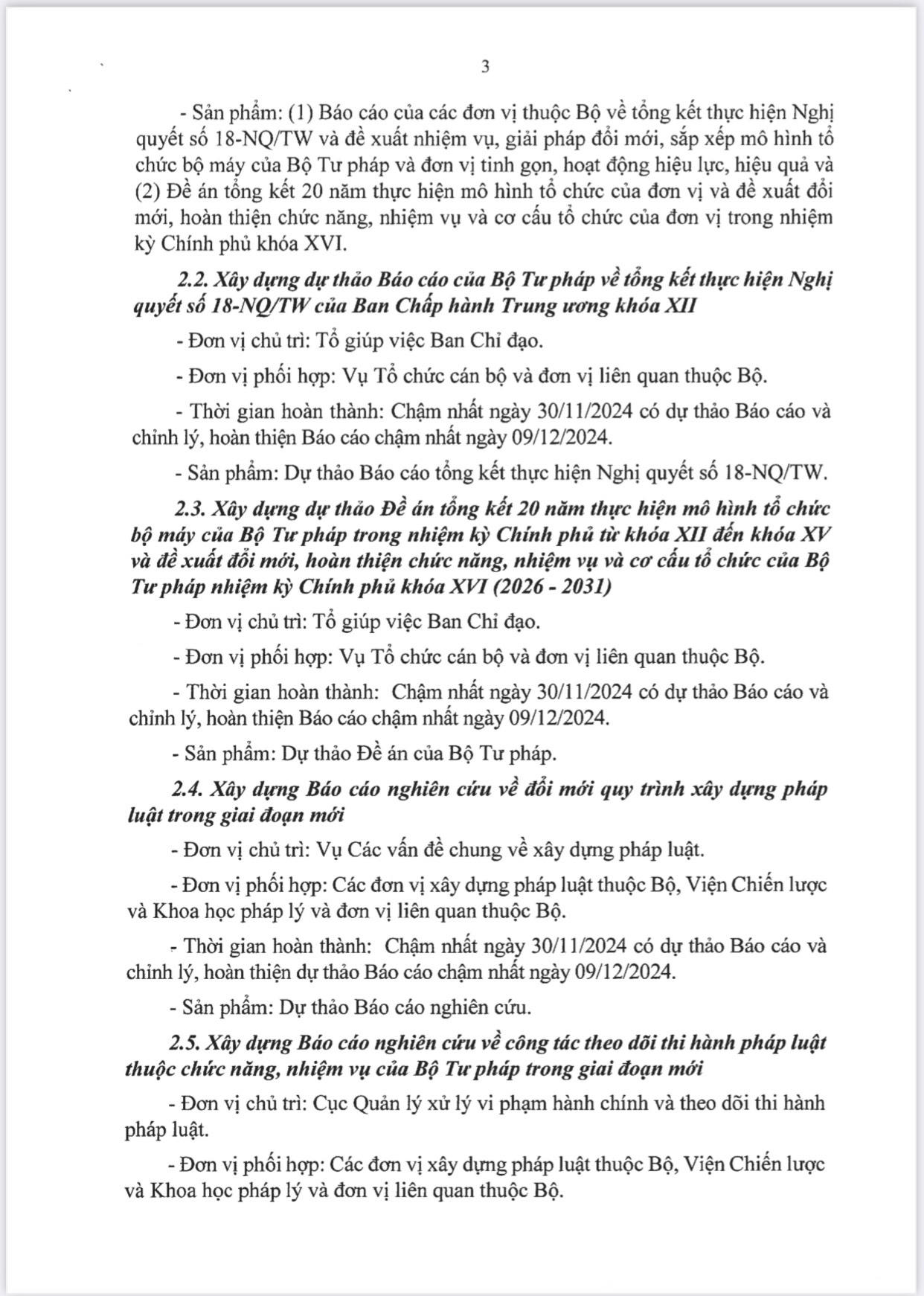 Kế hoạch của Bộ Tư pháp về Tổng kết thực hiện Nghị Quyết số 18 - NQ/TW