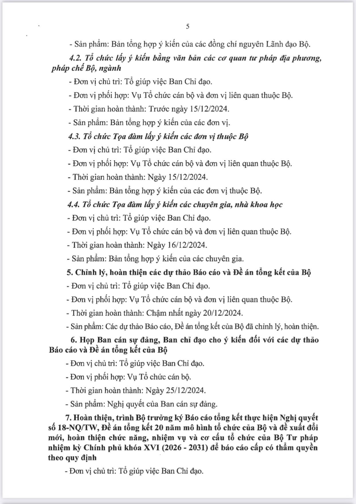 Kế hoạch của Bộ Tư pháp về Tổng kết thực hiện Nghị Quyết số 18 - NQ/TW