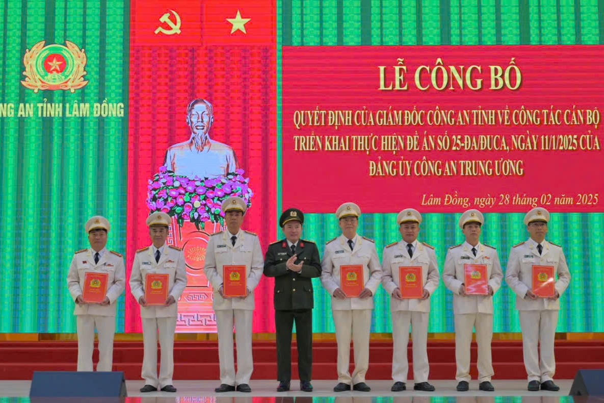 Công an các tỉnh, thành công bố Quyết định về công tác cán bộ 
