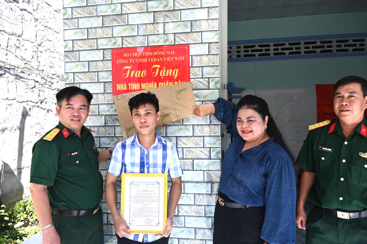 Vedan phối hợp trao tặng 'Nhà tình nghĩa quân - dân' tại huyện Nhơn Trạch (Đồng Nai)
