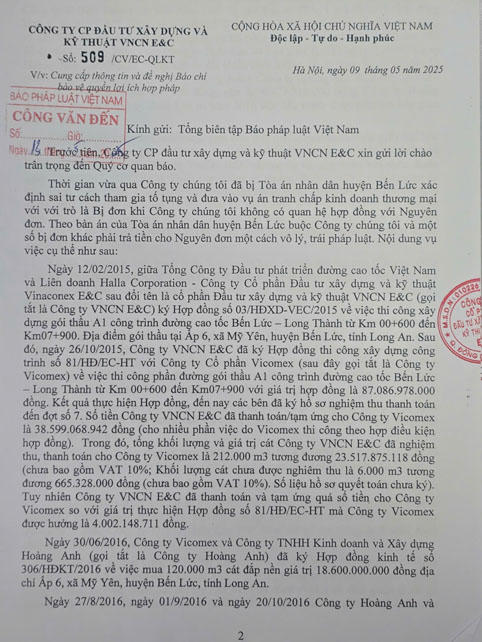 Long An: Vụ kiện nợ tiền cát xây dựng liên quan cao tốc Bến Lức - Long Thành