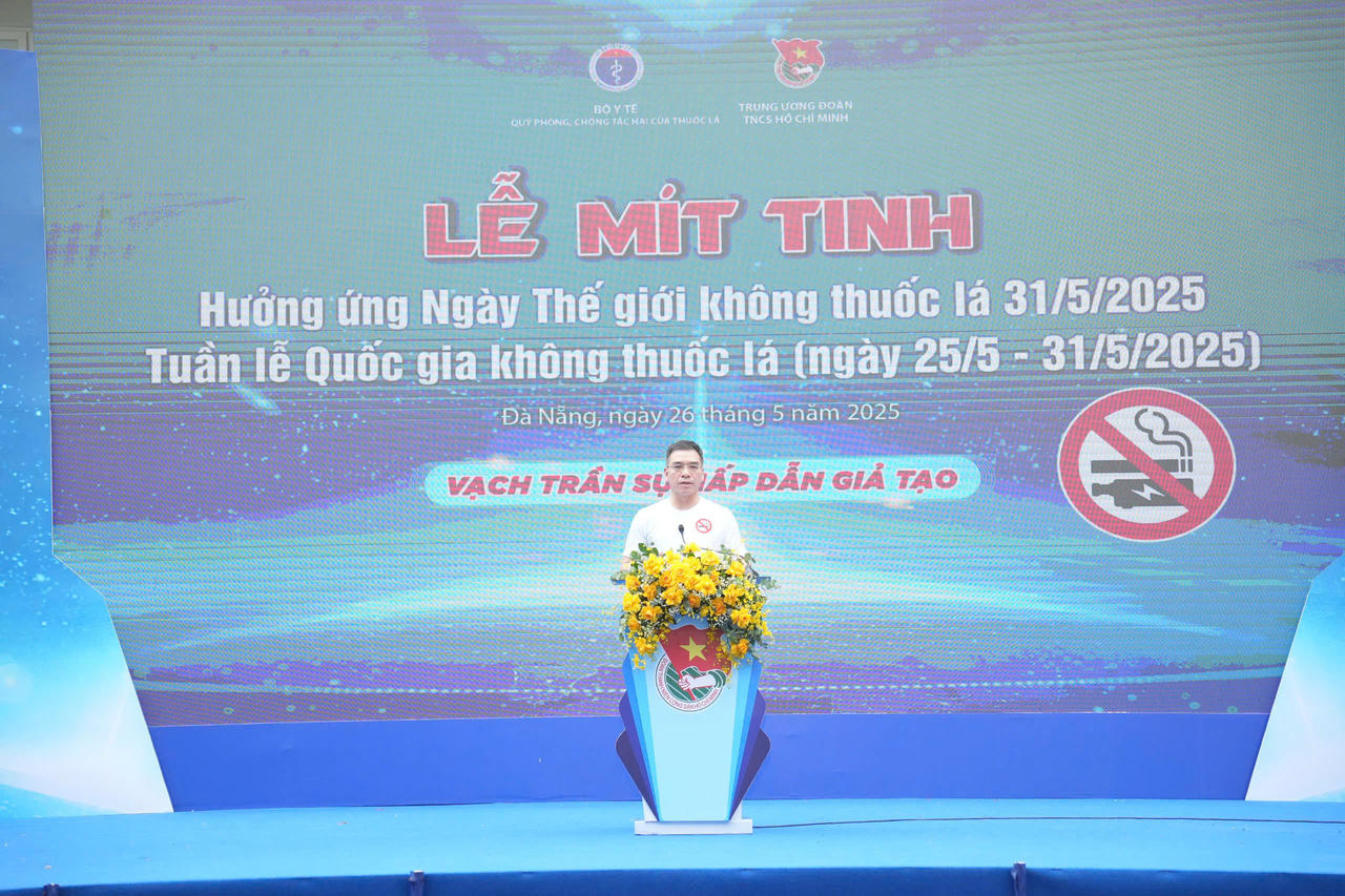 Hơn 1.000 bạn trẻ Đà Nẵng mít tinh lan tỏa thông điệp 'Vạch trần sự hấp dẫn giả tạo', kêu gọi 'nói không" với thuốc lá điện mới