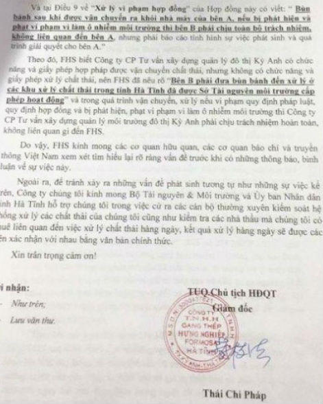 Formosa “phủi sạch” trách nhiệm vụ chôn chất thải điểm đầu nguồn nước