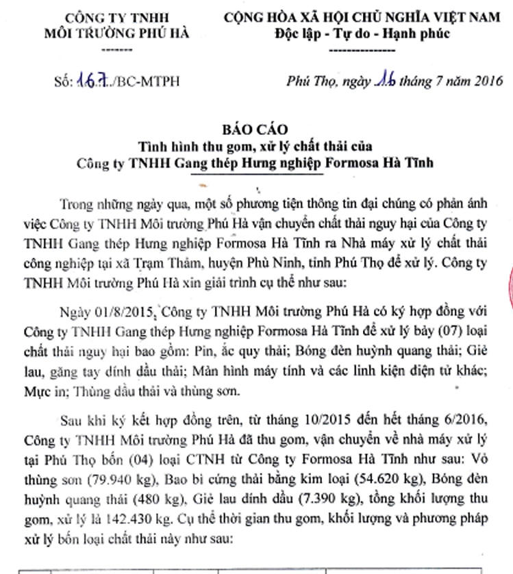 Hàng trăm tấn chất thải của Formosa chuyển ra Phú Thọ