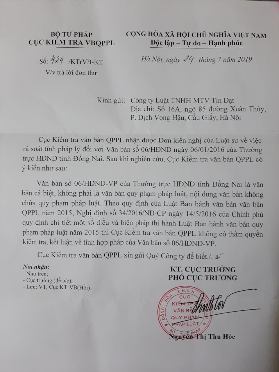 Vụ doanh nghiệp bị tố thâu tóm 'đất vàng': Cục Kiểm tra văn bản QPPL nói gì về bản “lạ” của Đồng Nai?