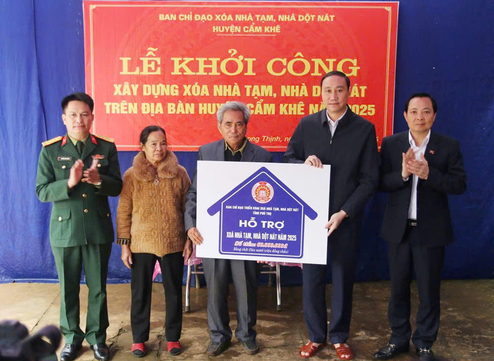 Phú Thọ quyết tâm cao, nỗ lực lớn để hoàn thành mục tiêu xóa nhà tạm, nhà dột nát trong năm 2025