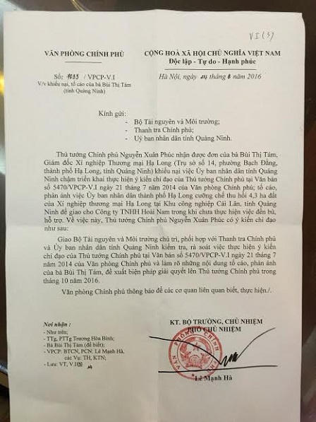 Chính quyền TP Hạ Long có tiếp tục bỏ qua chỉ đạo của Thủ tướng?