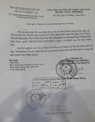 Thông tin tiếp vụ "án oan chấn động Ninh Bình": Ông Thái phải khởi kiện lên cấp cao hơn 