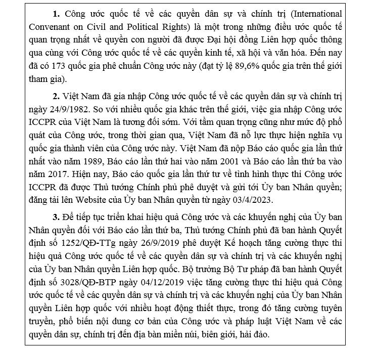 Bộ Tư pháp tập huấn về các quyền dân sự, chính trị tại huyện đảo Phú Quý, tỉnh Bình Thuận