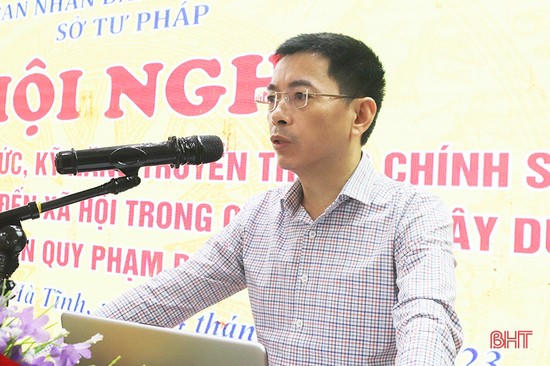 Sở Tư pháp Hà Tĩnh tổ chức Hội nghị tập huấn kỹ năng truyền thông dự thảo chính sách