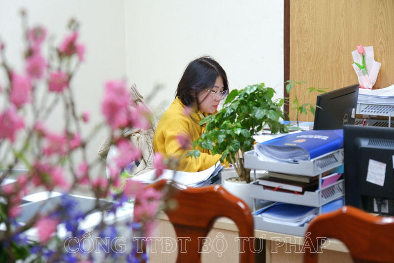 Trụ sở Bộ Tư pháp thay “áo mới” chào mừng Tết Nguyên đán Giáp Thìn năm 2024