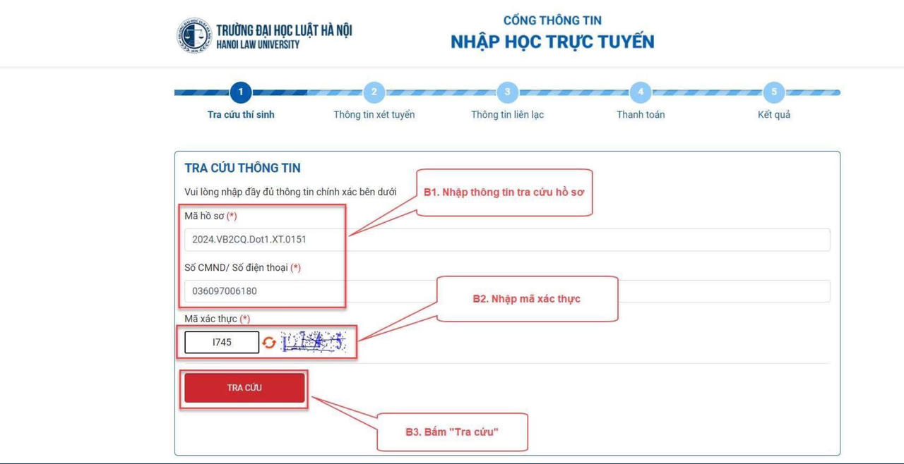 Trường Đại học Luật Hà Nội lưu ý thủ tục nhập học trực tuyến cho tân sinh viên K49