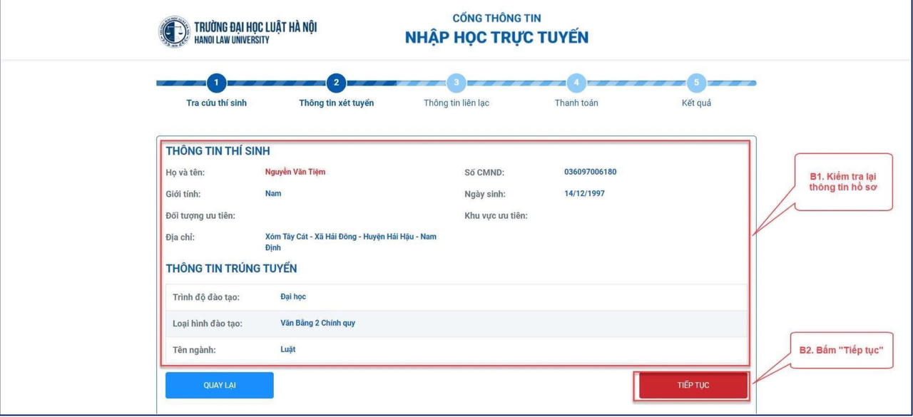 Trường Đại học Luật Hà Nội lưu ý thủ tục nhập học trực tuyến cho tân sinh viên K49