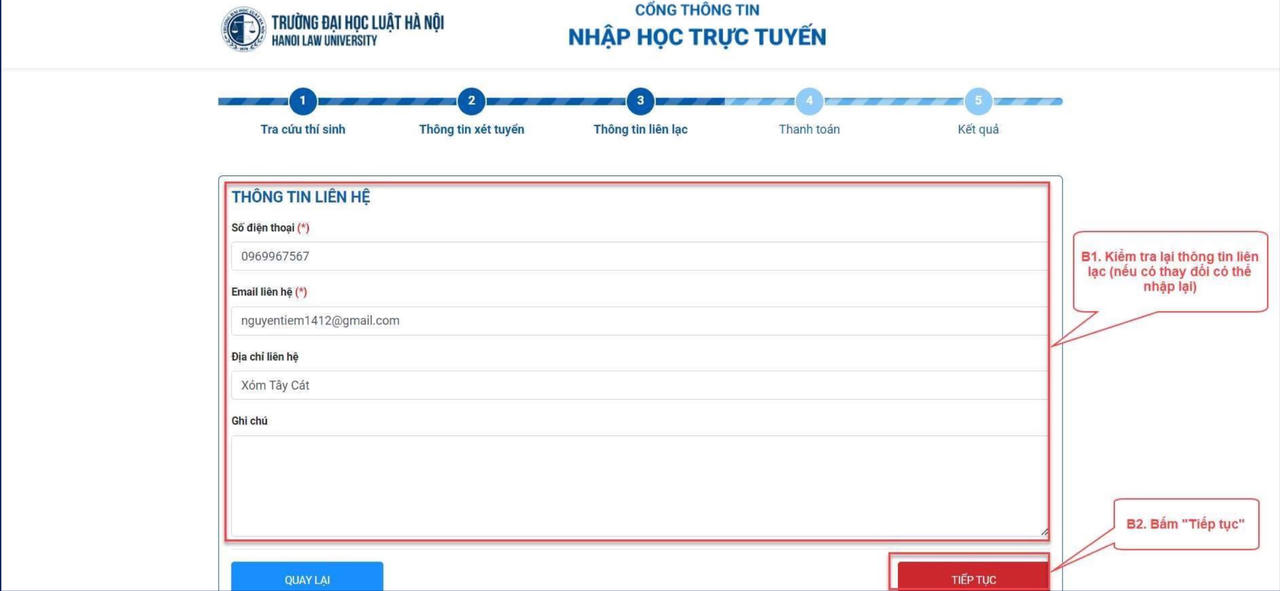 Trường Đại học Luật Hà Nội lưu ý thủ tục nhập học trực tuyến cho tân sinh viên K49