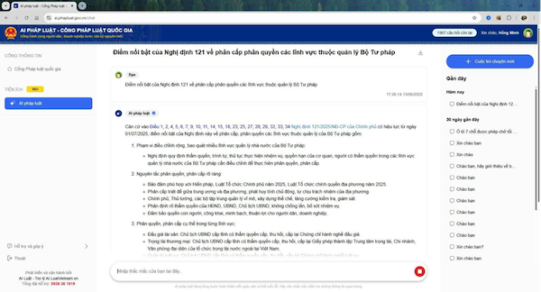 28 Nghị định về phân quyền, phân cấp đã được đưa vào huấn luyện AI pháp luật 