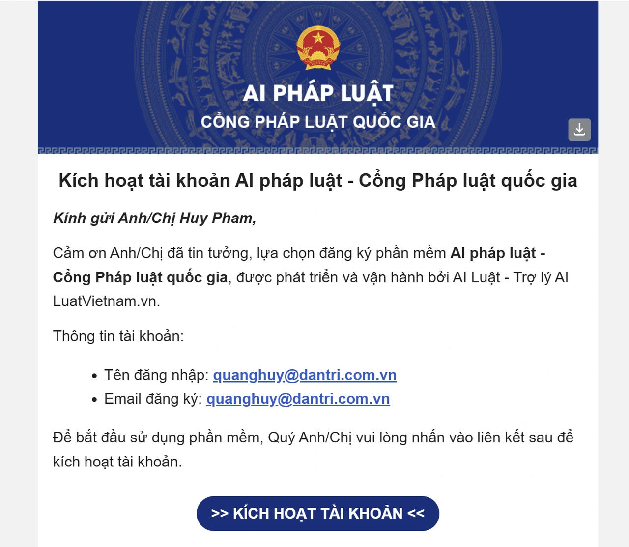 Cách dùng chatbot AI của Bộ Tư pháp để giải đáp các thắc mắc về pháp luật