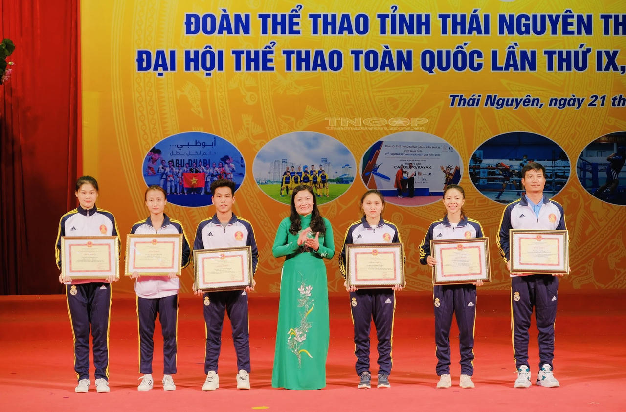 Đoàn thể thao tỉnh Thái Nguyên xuất quân dự 'Đại hội thể thao toàn quốc lần IX năm 2022'