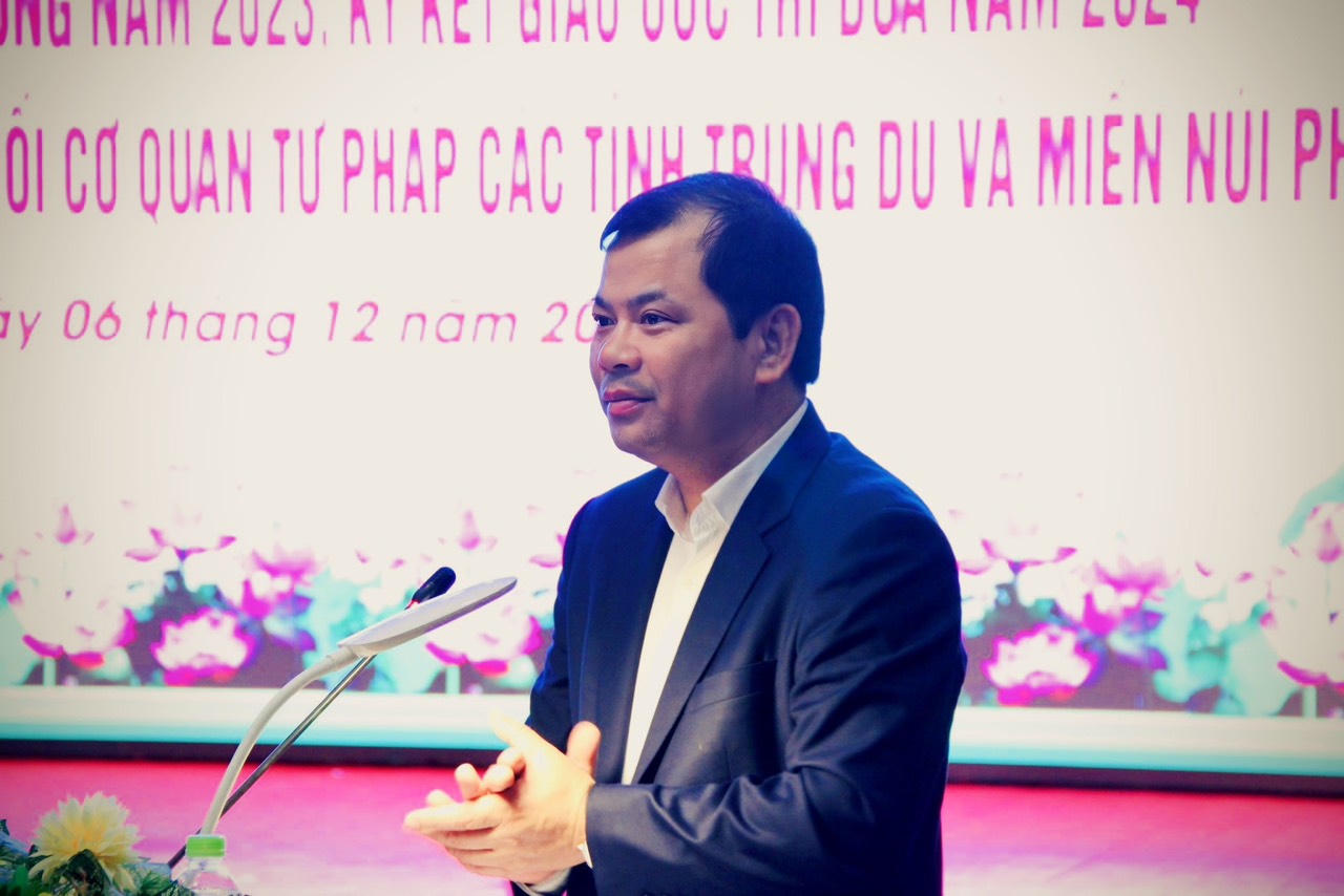 Hội nghị tổng kết công tác thi đua, khen thưởng và giao ban công tác tư pháp năm 2023, ký kết giao ước thi đua năm 2024 Khu vực thi đua khối cơ quan Tư pháp các tỉnh trung du và miền núi phía Bắc