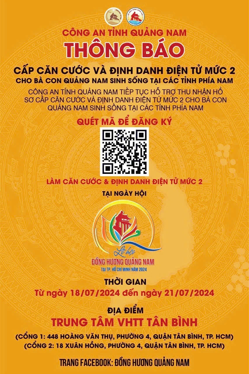 Công an Quảng Nam xuất quân vào TP Hồ Chí Minh làm căn cước công dân cho đồng hương