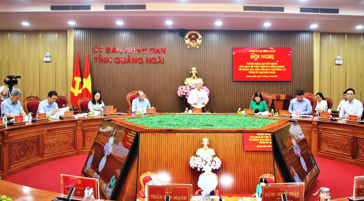 Thông báo quyết định kiểm tra của Ban Bí thư đối với Ban Thường vụ Tỉnh ủy Quảng Ngãi