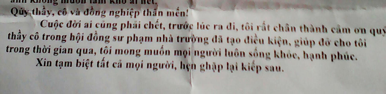 Tìm thấy thư tuyệt mệnh của thầy giáo nghi nhảy sông tự tử