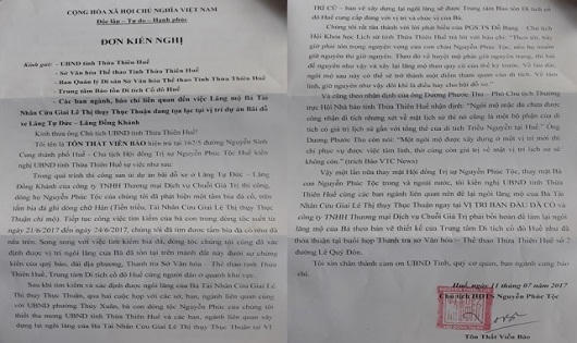 TT- Huế: Kiến nghị khôi phục lại lăng vợ vua Tự Đức tại vị trí cũ