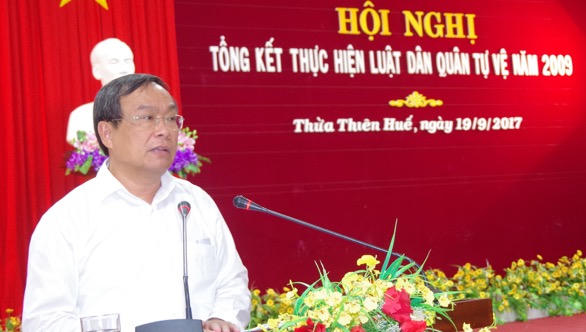 UBND tỉnh Thừa Thiên Huế tổng kết thực hiện luật Dân quân tự vệ năm 2009