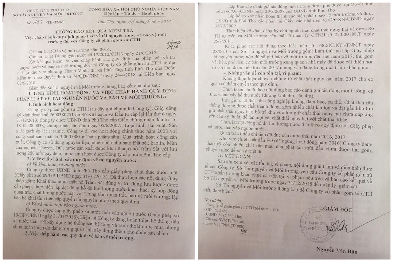 Phú Thọ: Công ty cổ phần gốm sứ Thanh Hà - CTH bị tố “bức tử” môi trường