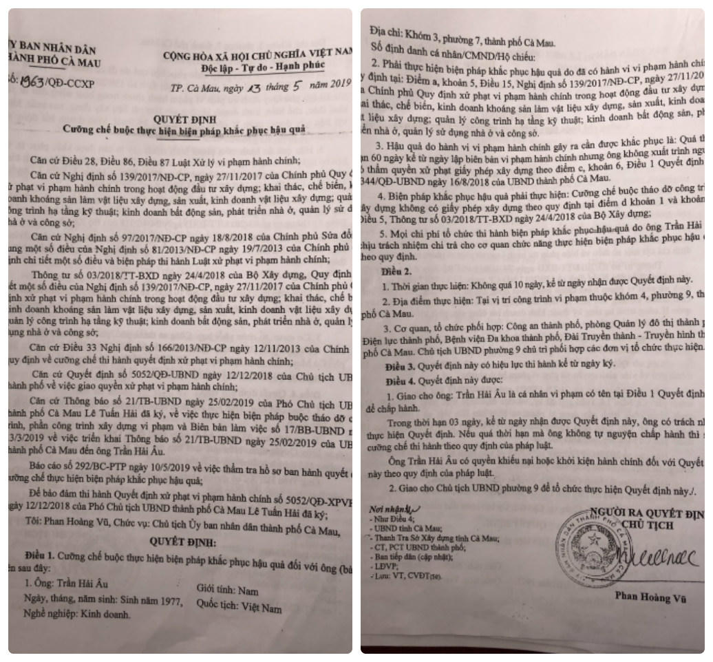 Cà Mau: Làm kệ sắt chứa gỗ tạp bị phạt xây dựng nhà ở trái phép?!