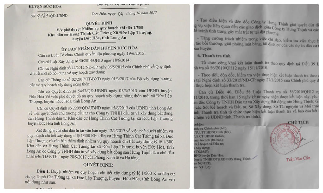 Chủ tịch UBND tỉnh Long An chỉ đạo Chủ đầu tư khẩn trương hoàn thiện thủ tục pháp lý Dự án Hưng Thịnh Cát Tường