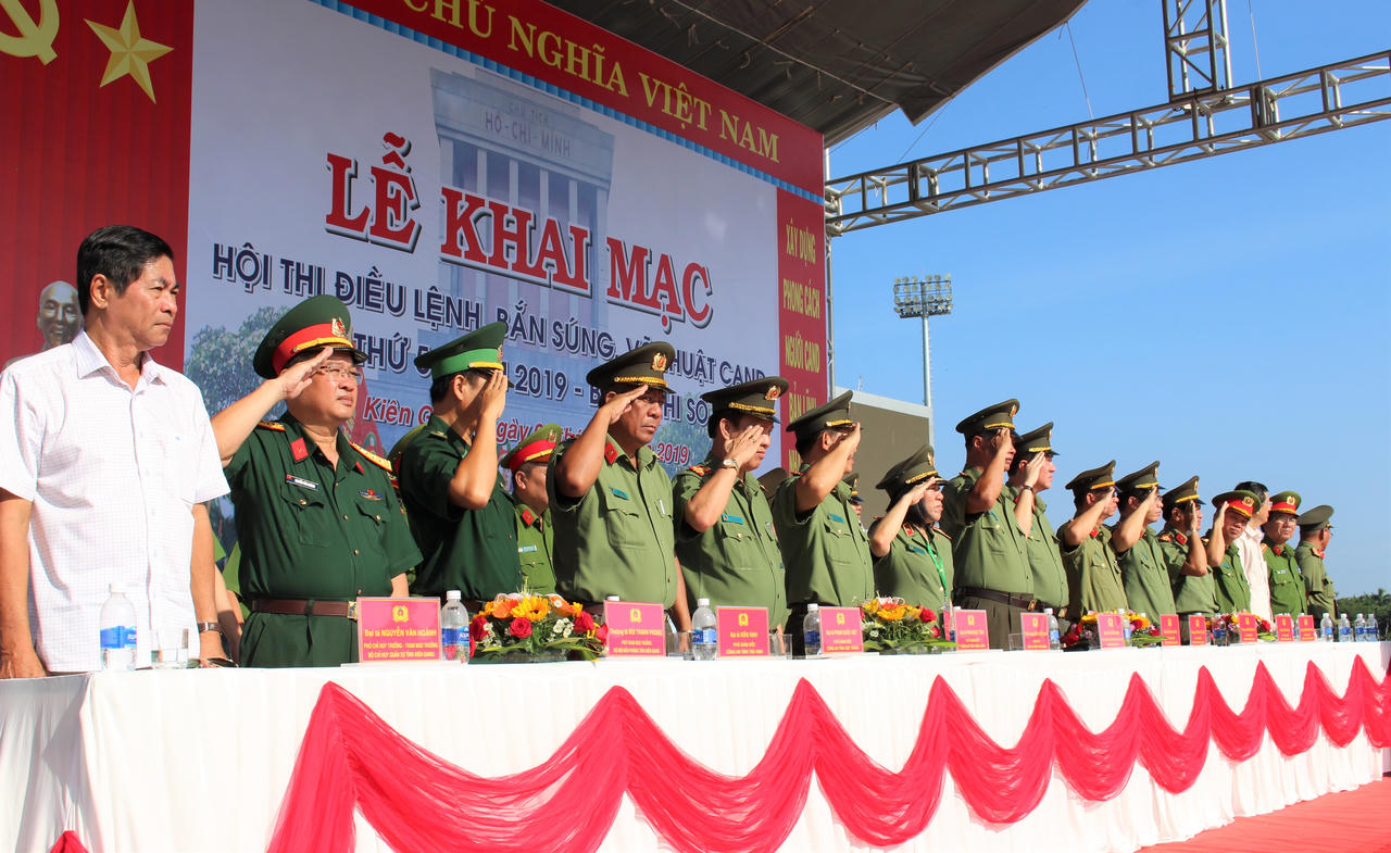 Khai mạc Hội thi điều lệnh, bắn súng, võ thuật công an lần thứ 5 tại Kiên Giang