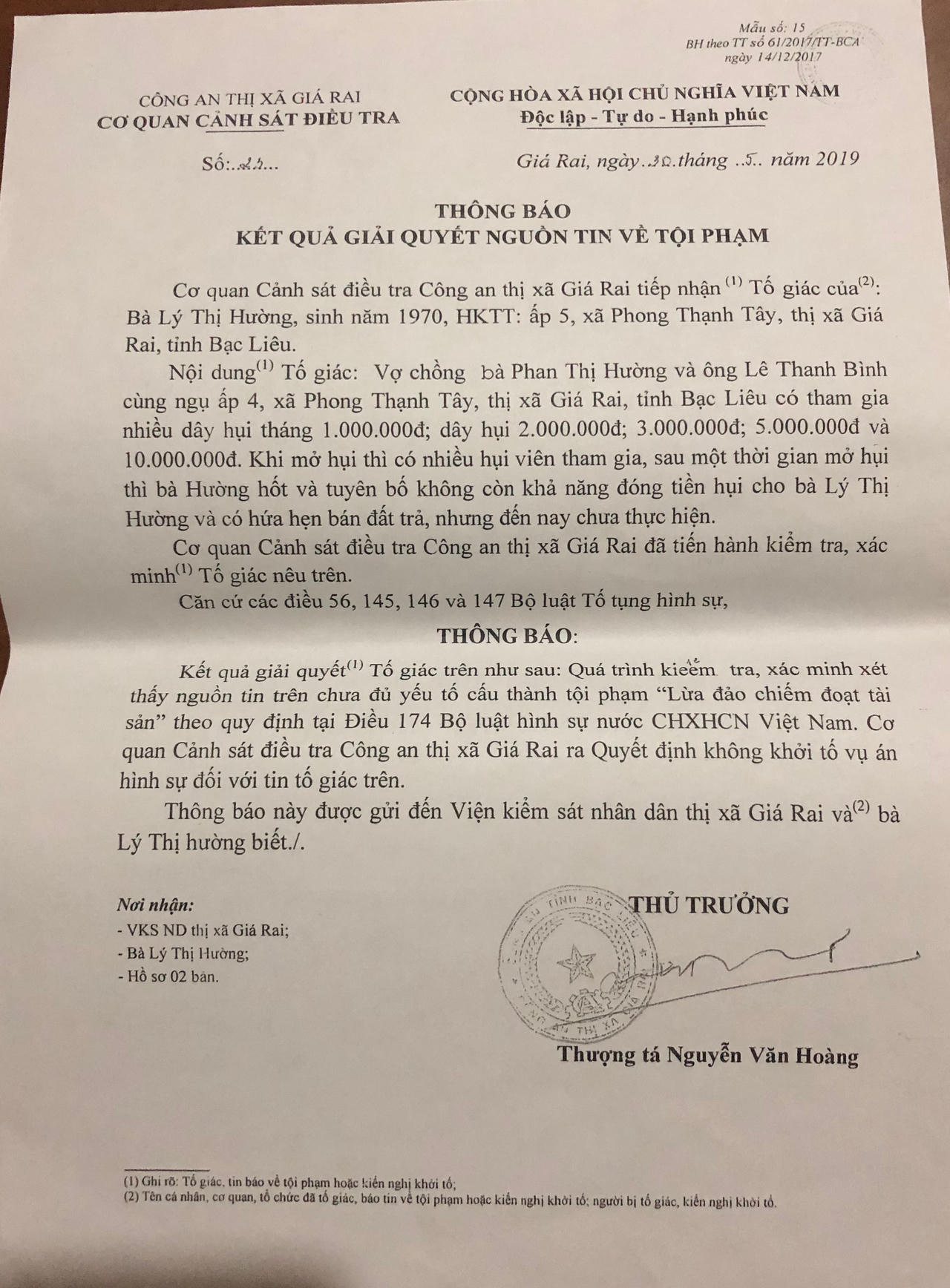 Vụ người chơi hốt hụi gần 2 tỉ đồng rồi “xù” ở Bạc Liêu: Có thể xử lý hình sự!