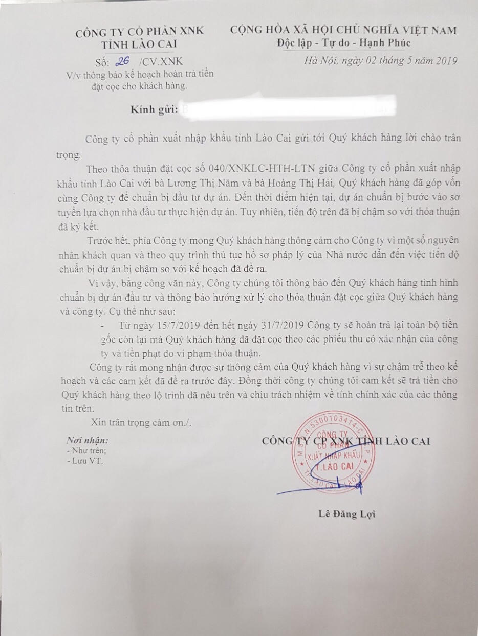 Công ty CP XNK tỉnh Lào Cai bị khách hàng “tố” chiếm dụng tài sản?