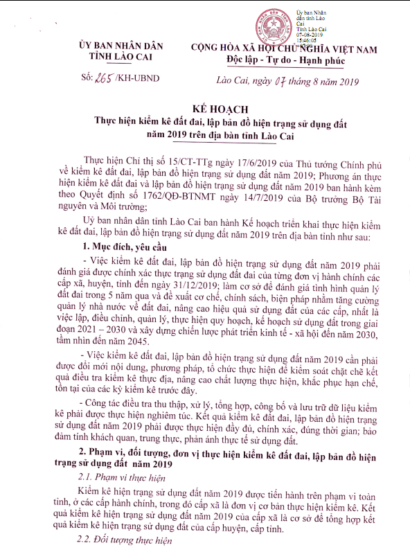 Lào Cai sắp tổng kiểm kê đất đai
